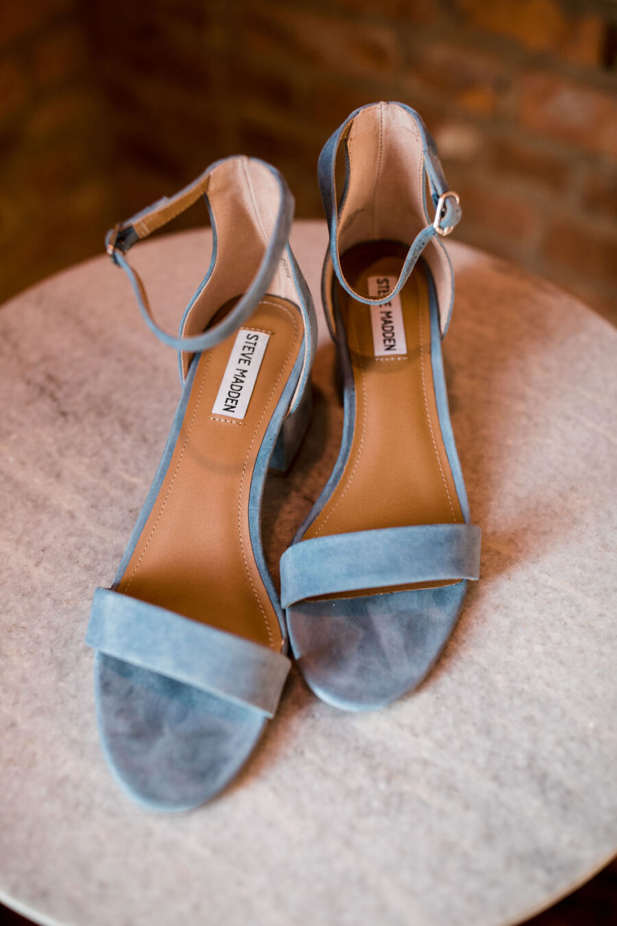 Dusty blue Steve Madden wedding shoes: Burgundy and Navy Wedding at Clementine Hall