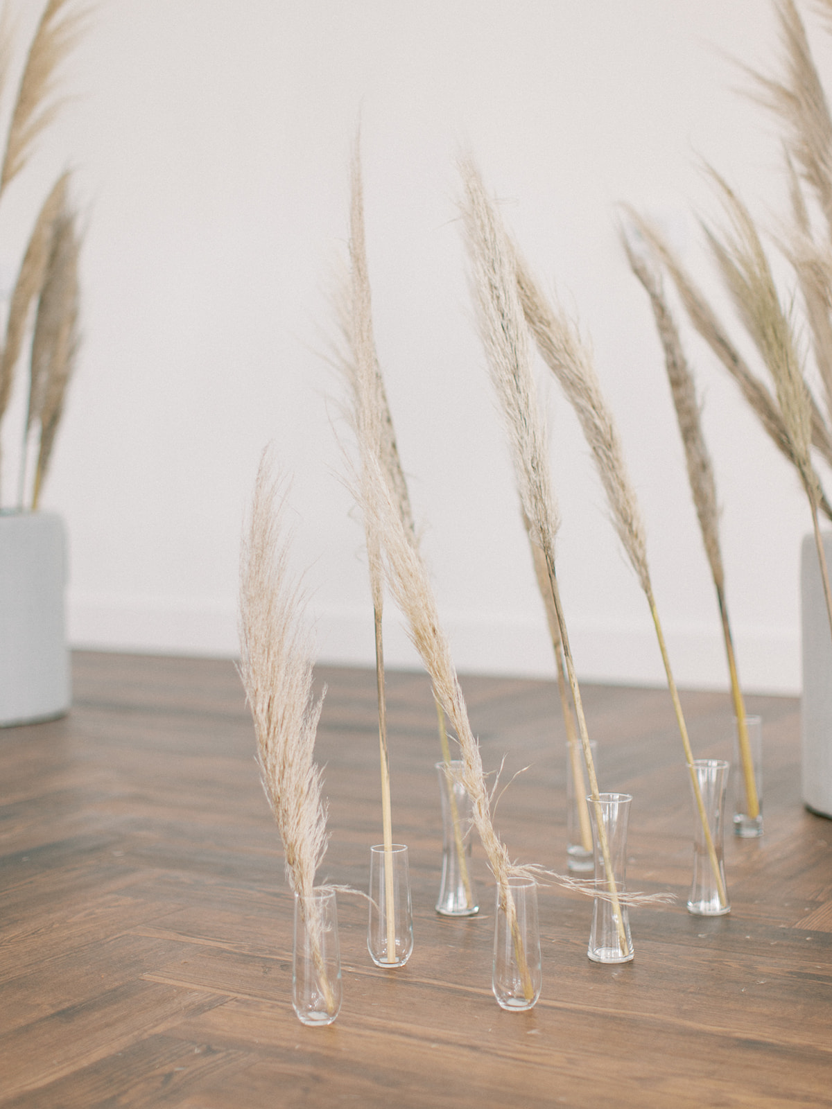 Pampas grass wedding ceremony decor: Clean & Modern Styled Shoot at 14TENN featured on Nashville Bride Guide