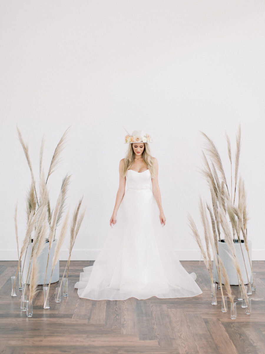 A-line wedding dress: Clean & Modern Styled Shoot at 14TENN featured on Nashville Bride Guide