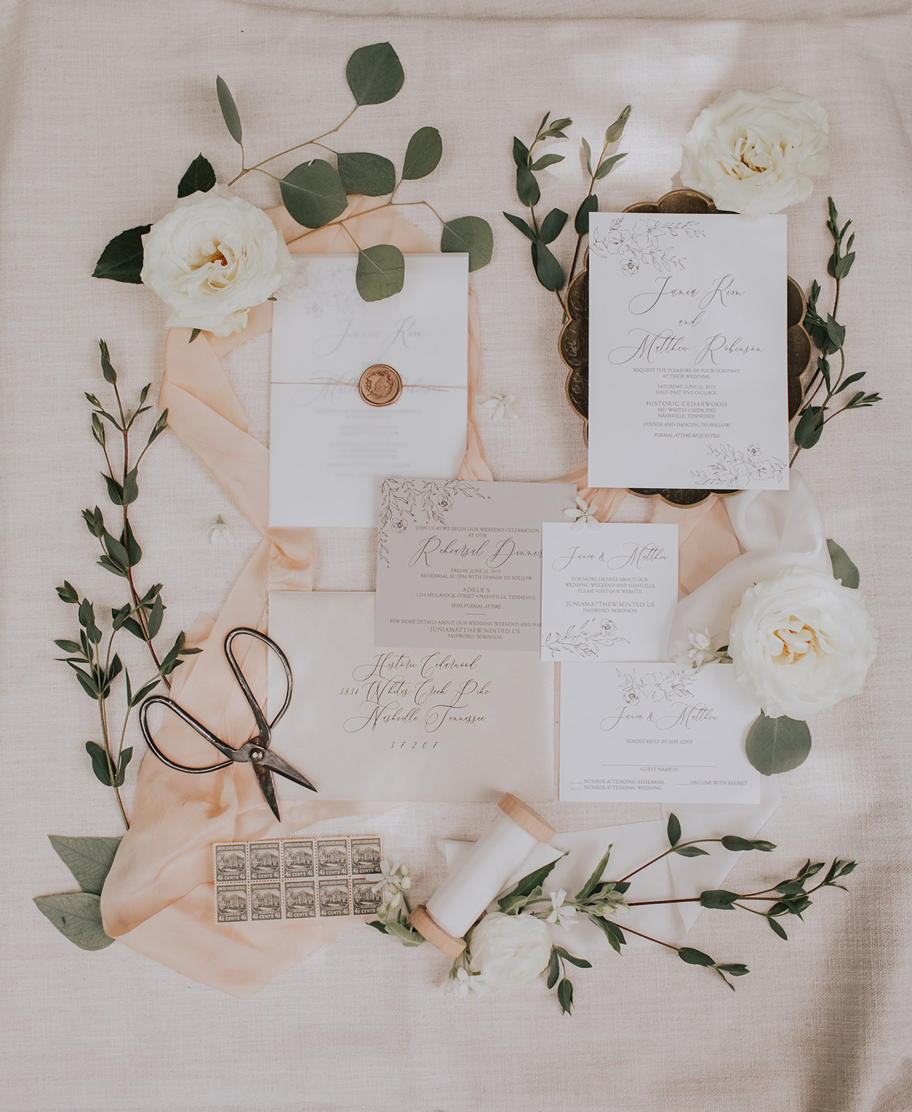 Designs In Paper Invitations: Summer Soiree at Cedarwood Weddings featured on Nashville Bride Guide