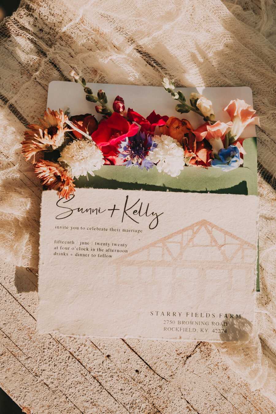 Wedding stationery: Flower Farm Styled Shoot by Billie-Shaye Style featured on Nashville Bride Guide