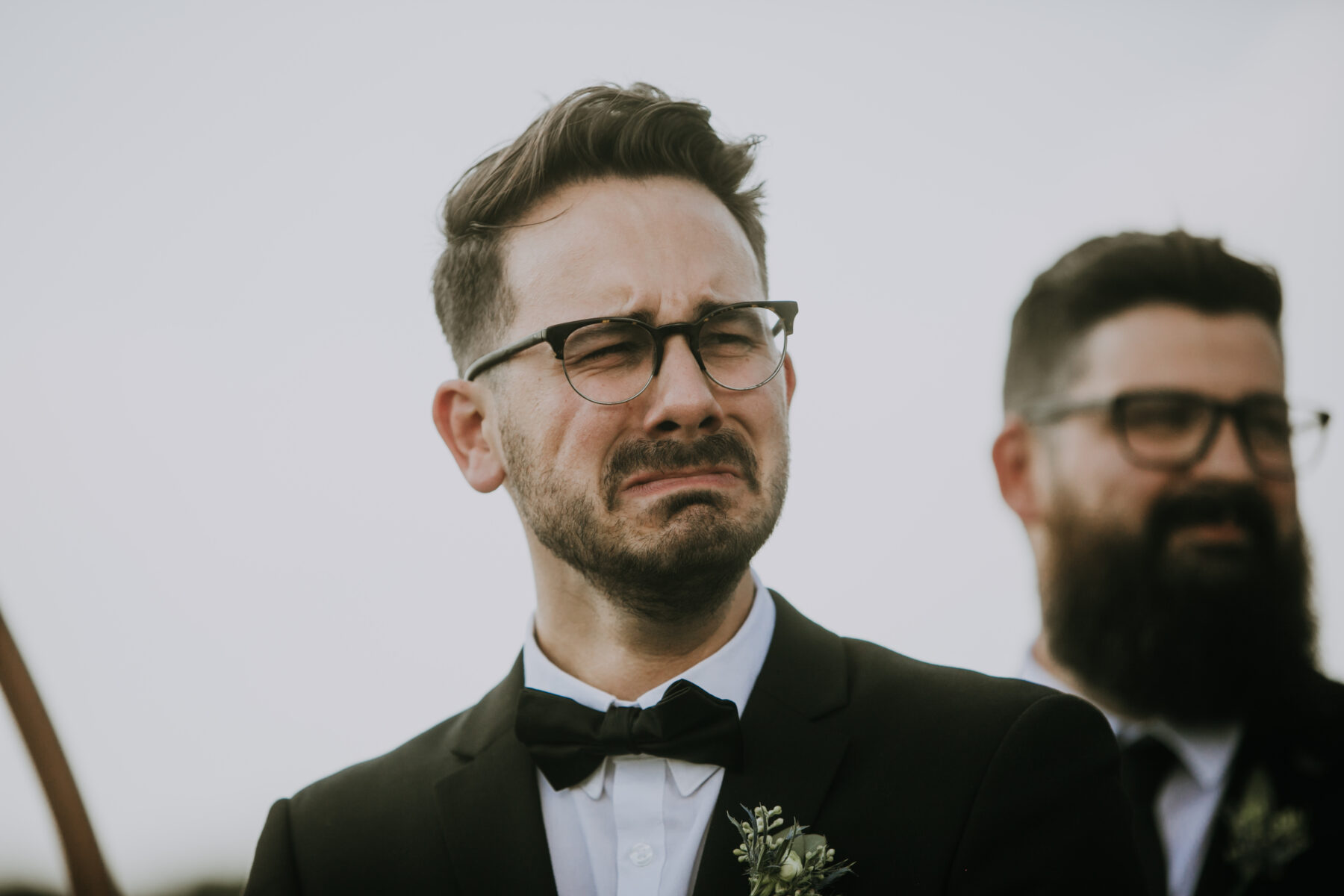 Grooms reaction to bride walking down the aisle: Nashville Wedding with Beautiful Views by Teale Photography featured on Nashville Bride Guide