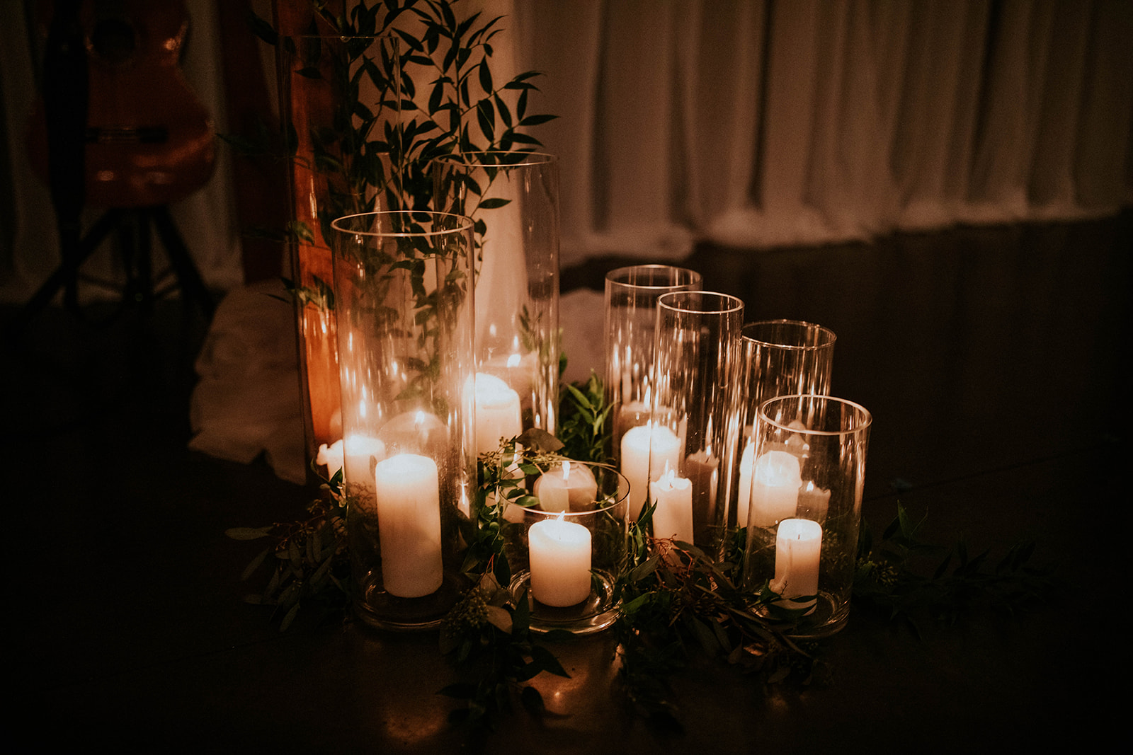 Wedding ceremony candle decor