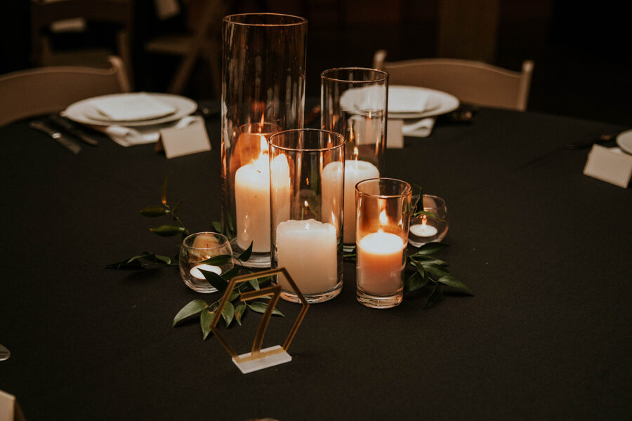 Candle wedding centerpieces: Timeless Loveless Barn Winter Wedding by Kendall Parsons featured on Nashville Bride Guide