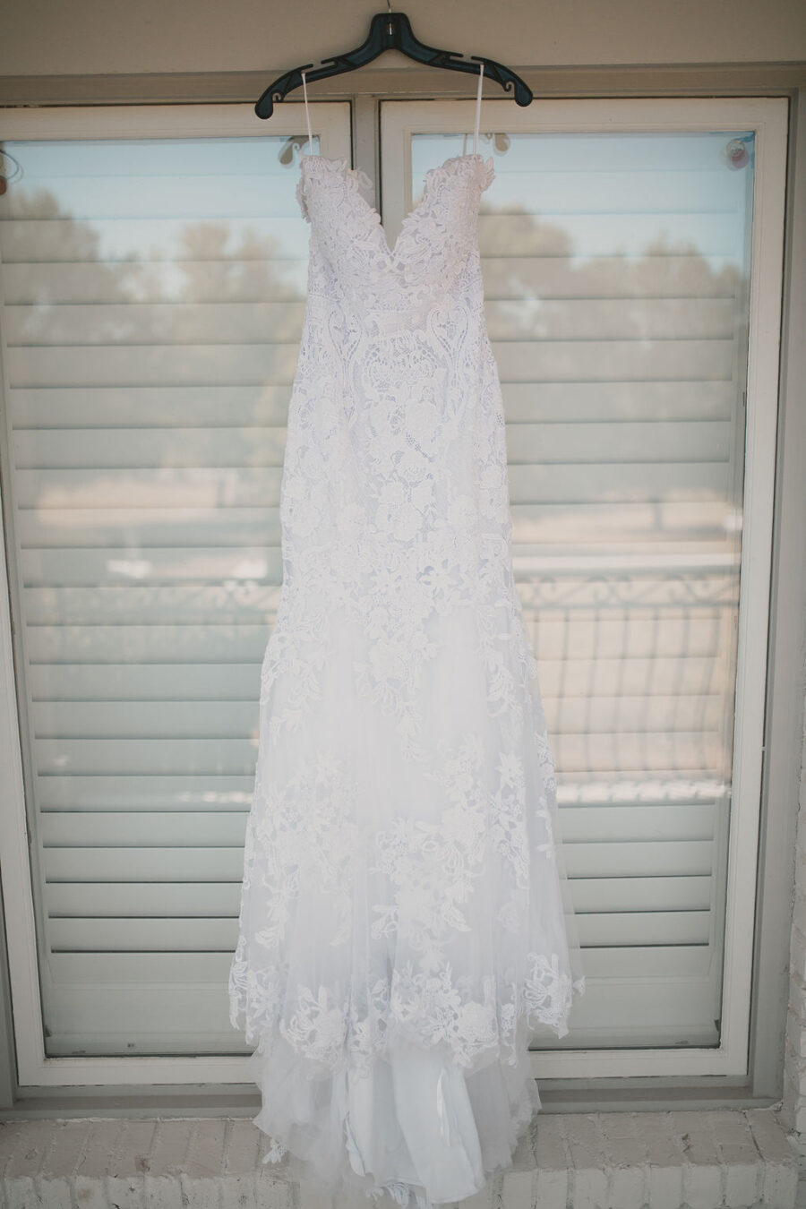 Lace wedding dress portrait: Romantic Outdoor Wedding at Reunion Stay