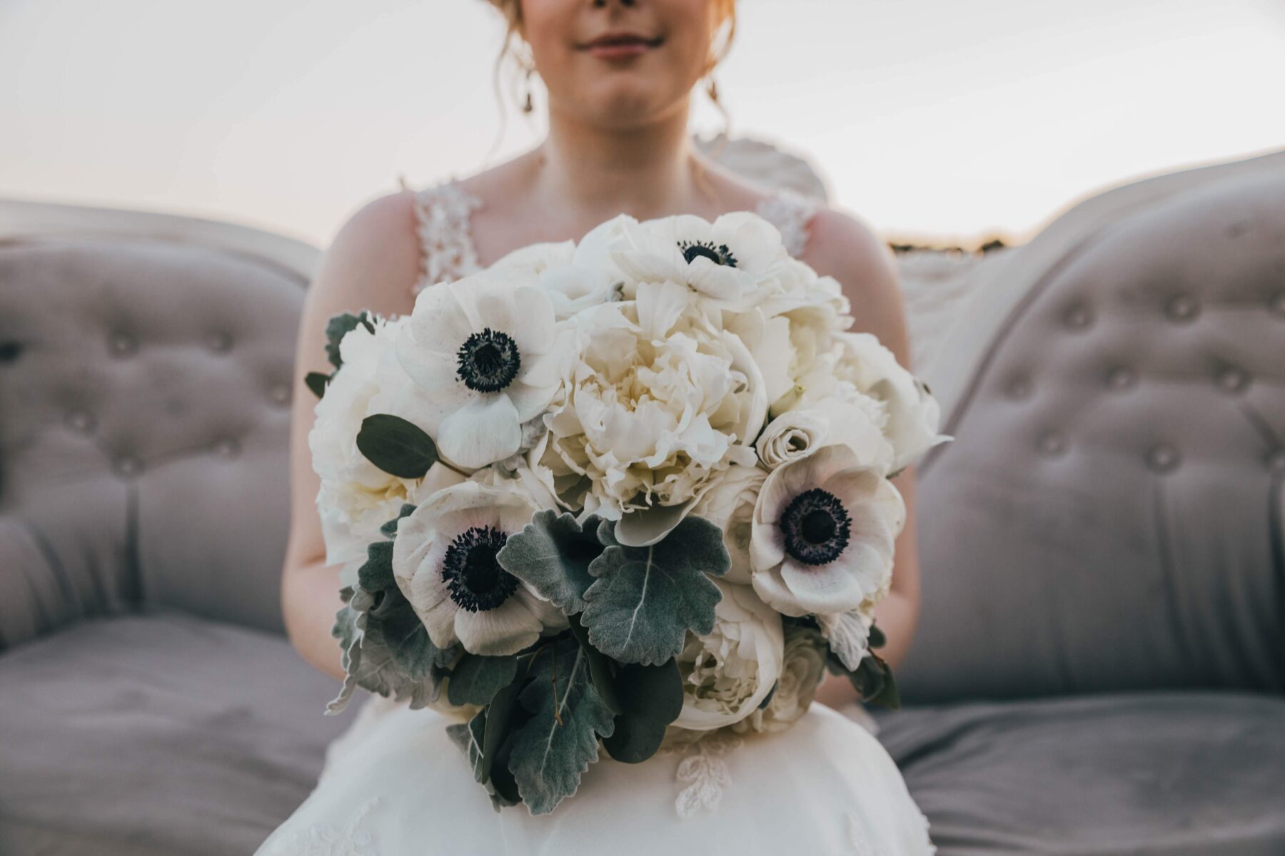 White wedding bouquet: White Dove Barn Wedding by Grace Upon Grace Photography featured on Nashville Bride Guide
