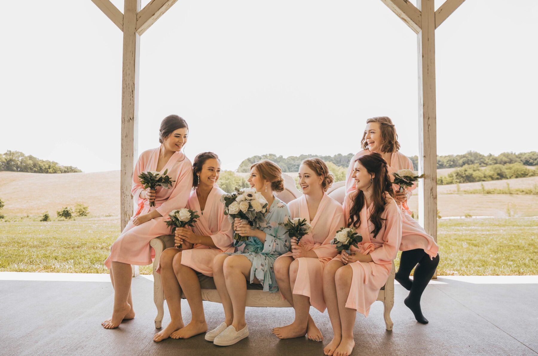 Bridal party getting ready: White Dove Barn Wedding by Grace Upon Grace Photography featured on Nashville Bride Guide
