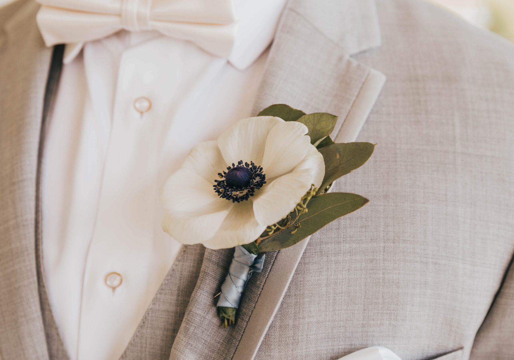 White wedding boutonniere: White Dove Barn Wedding by Grace Upon Grace Photography featured on Nashville Bride Guide