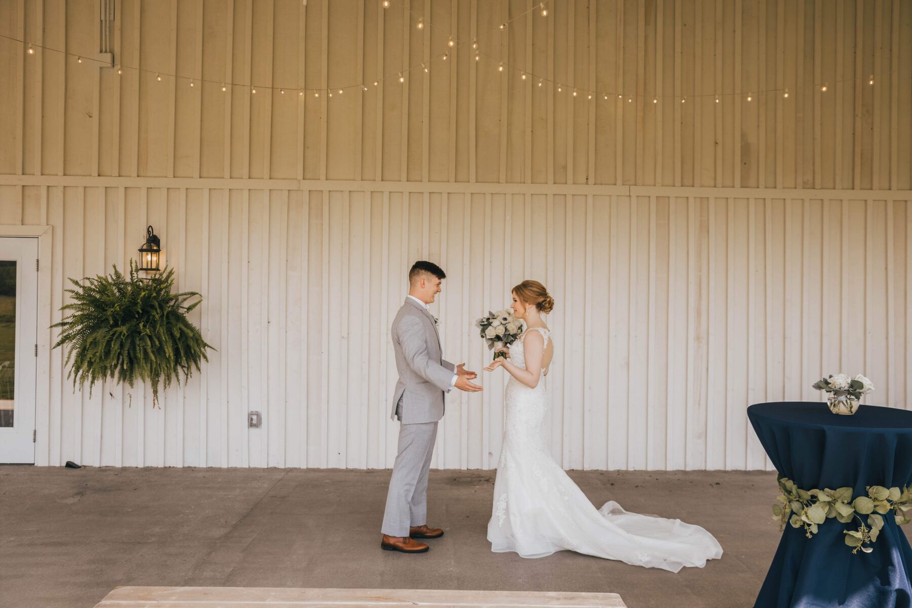 Wedding first look: White Dove Barn Wedding by Grace Upon Grace Photography featured on Nashville Bride Guide