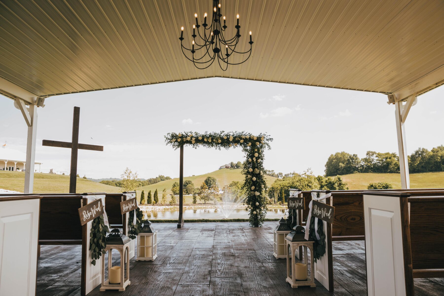 Semi-outdoor wedding ceremony White Dove Barn Wedding by Grace Upon Grace Photography featured on Nashville Bride Guide