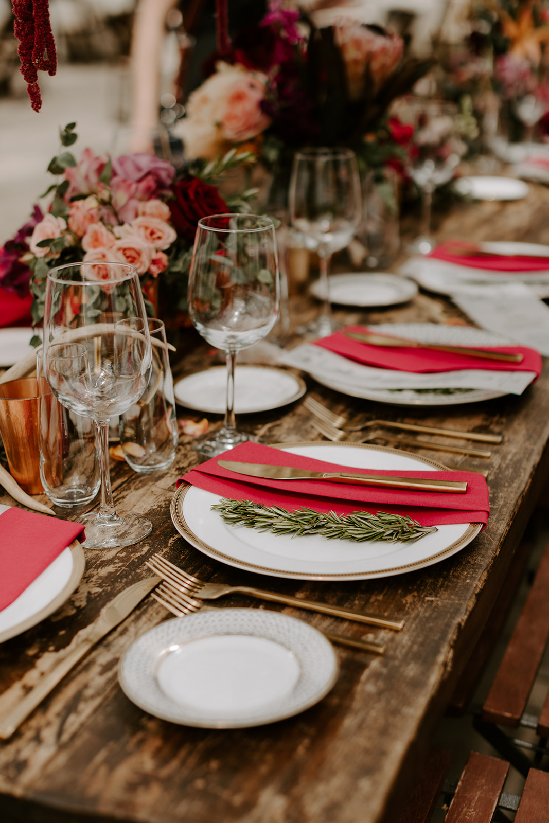 Greenhouse wedding tablescape