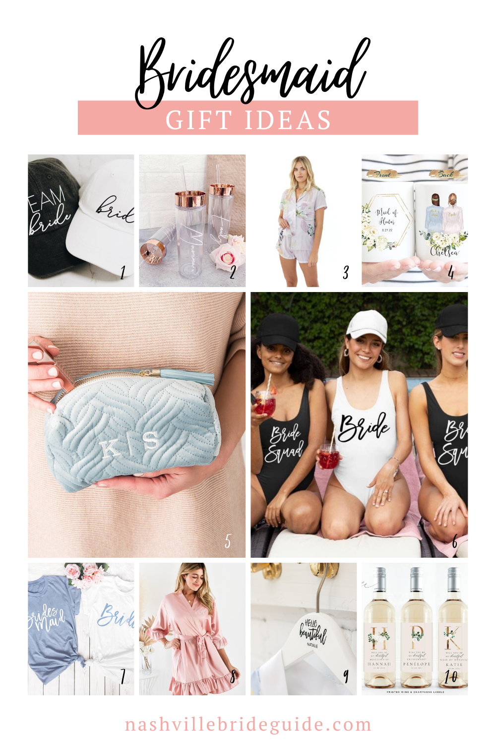 Super cute bridesmaid gift ideas featured on Nashville Bride Guide
