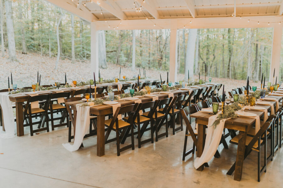 Family style wedding tables