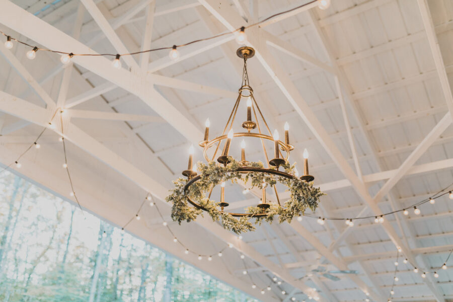 Greenery wedding chandelier