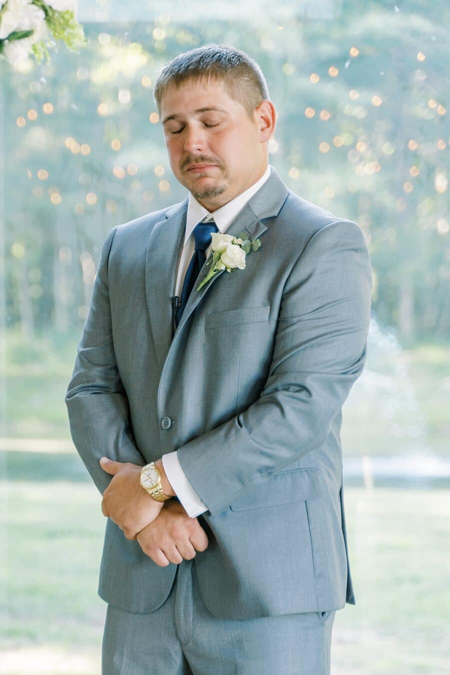 Groom's emotional reaction to bride walking down the aisle | Nashville Bride Guide