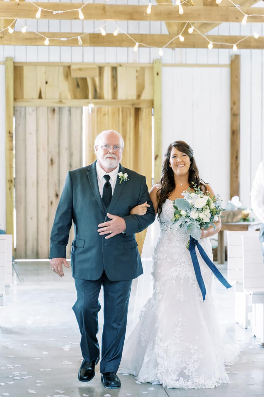 Father escorting bride down the aisle at Grace Valley Farm | Nashville Bride Guide