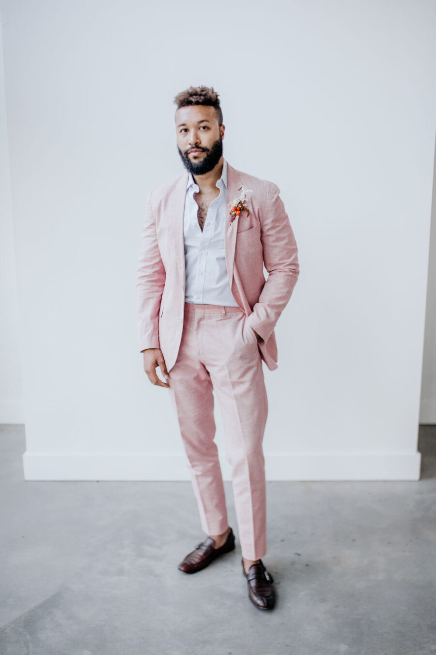 Blush Pink wedding suit