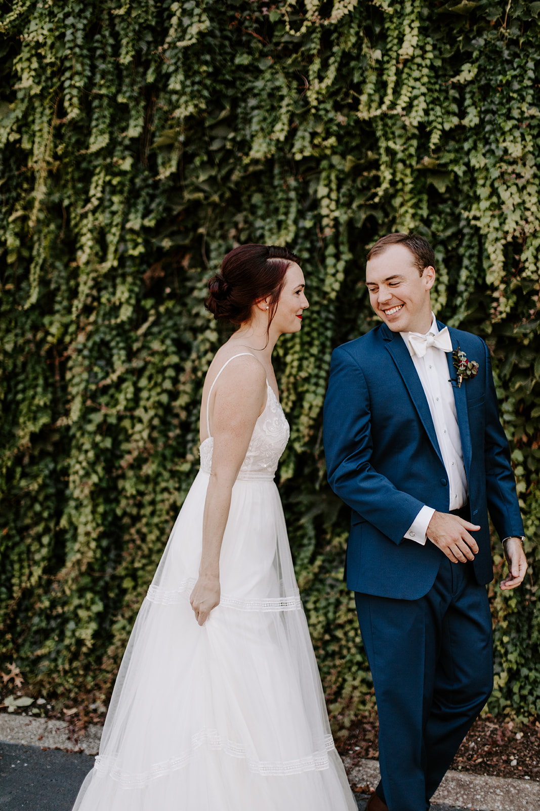 Bride and groom first look at McConnell House wedding | Nashville Bride Guide
