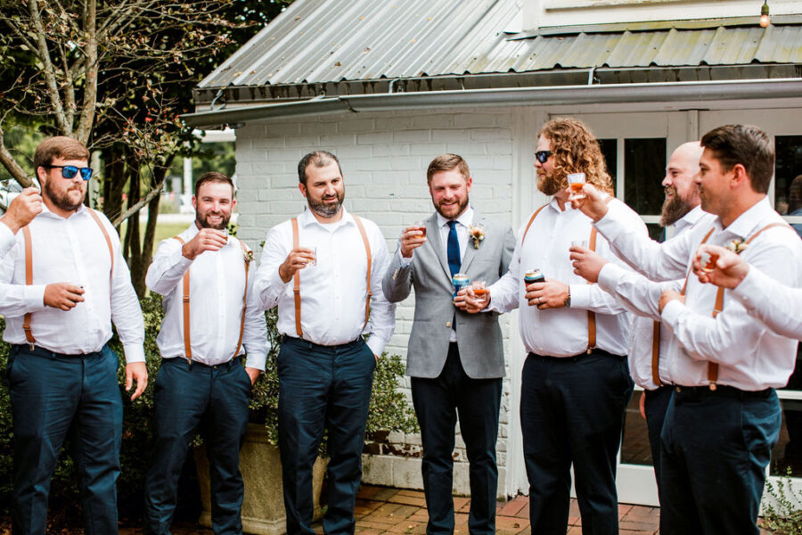 Tan leather wedding suspenders | Nashville Bride Guide