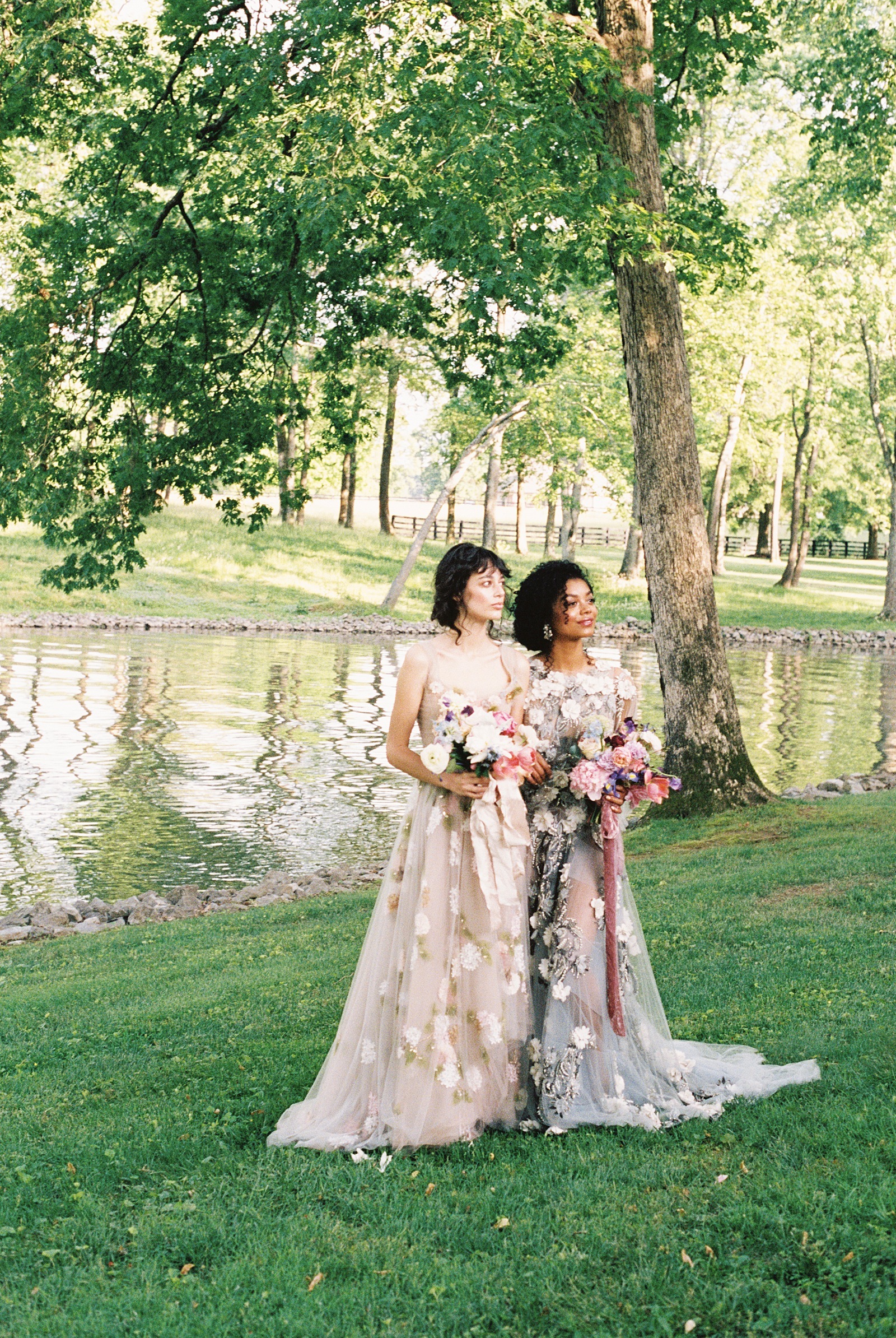 Floral bridesmaids dresses