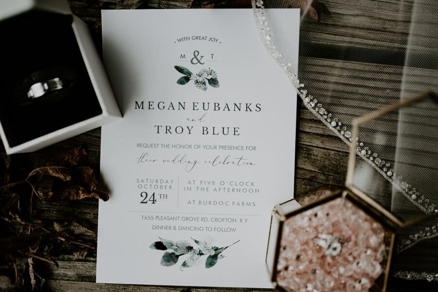 Greenery wedding invitation design