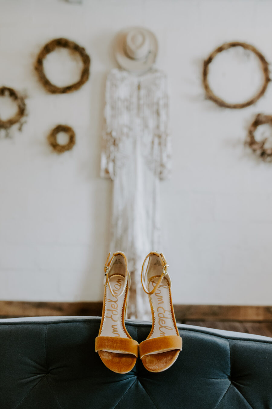 Mustard yellow Sam Edelman bridal shoes