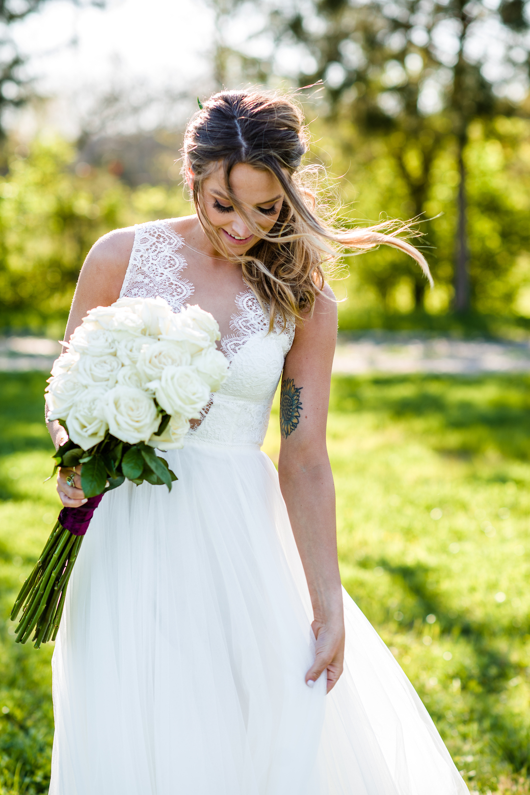 Large white floral wedding bouquet