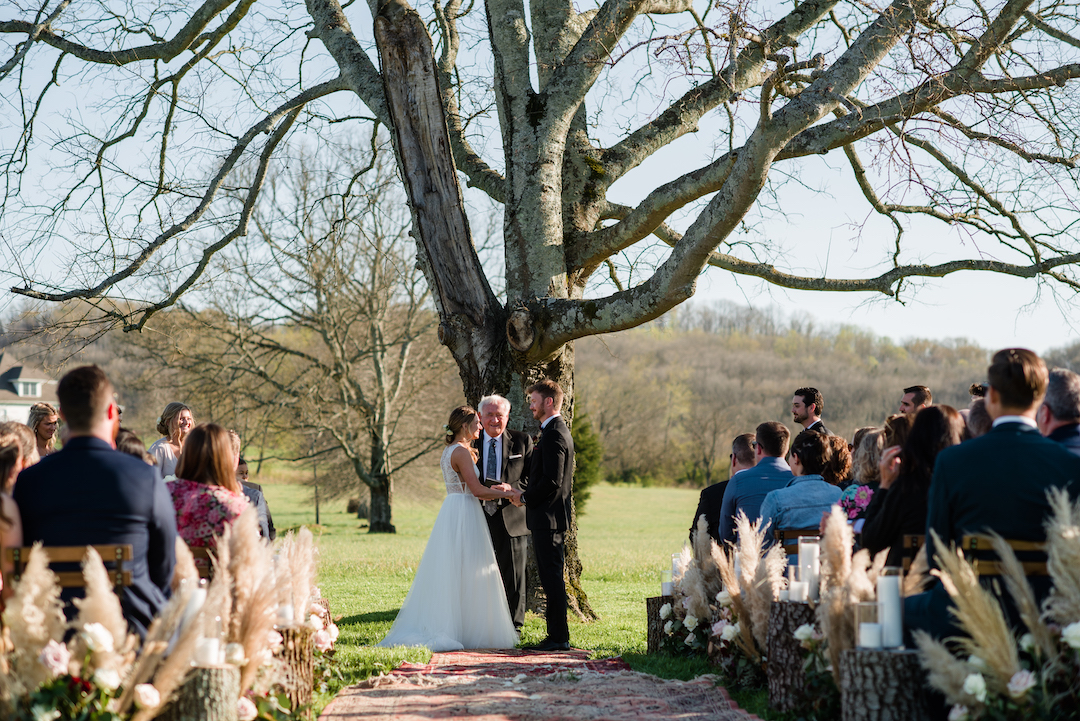 Outdoor southern wedding ceremony