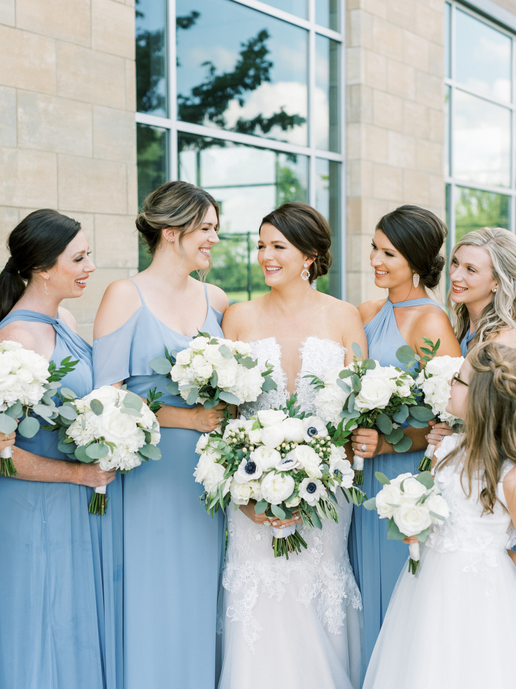 French blue bridesmaids dresses