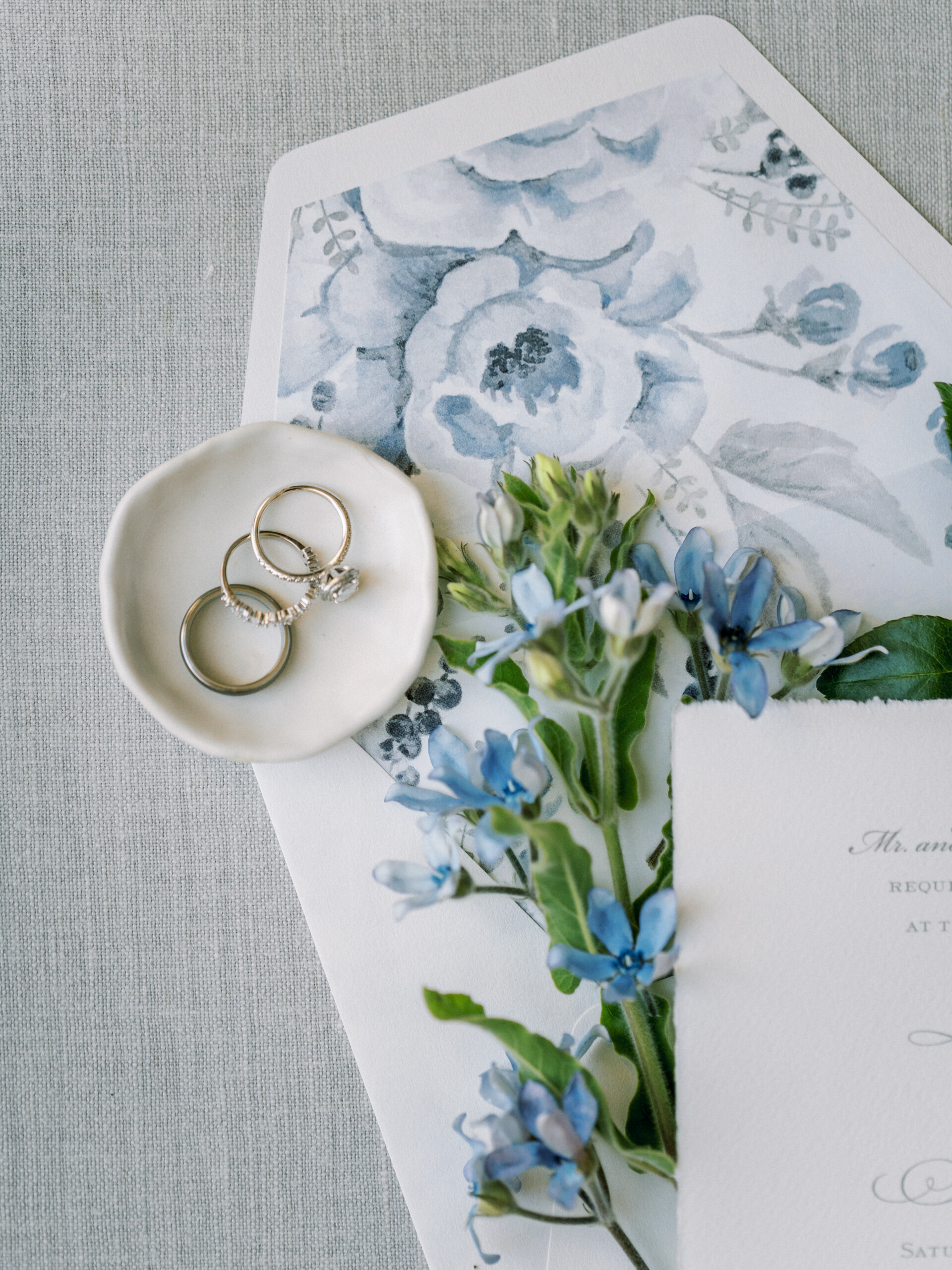 French blue wedding stationery