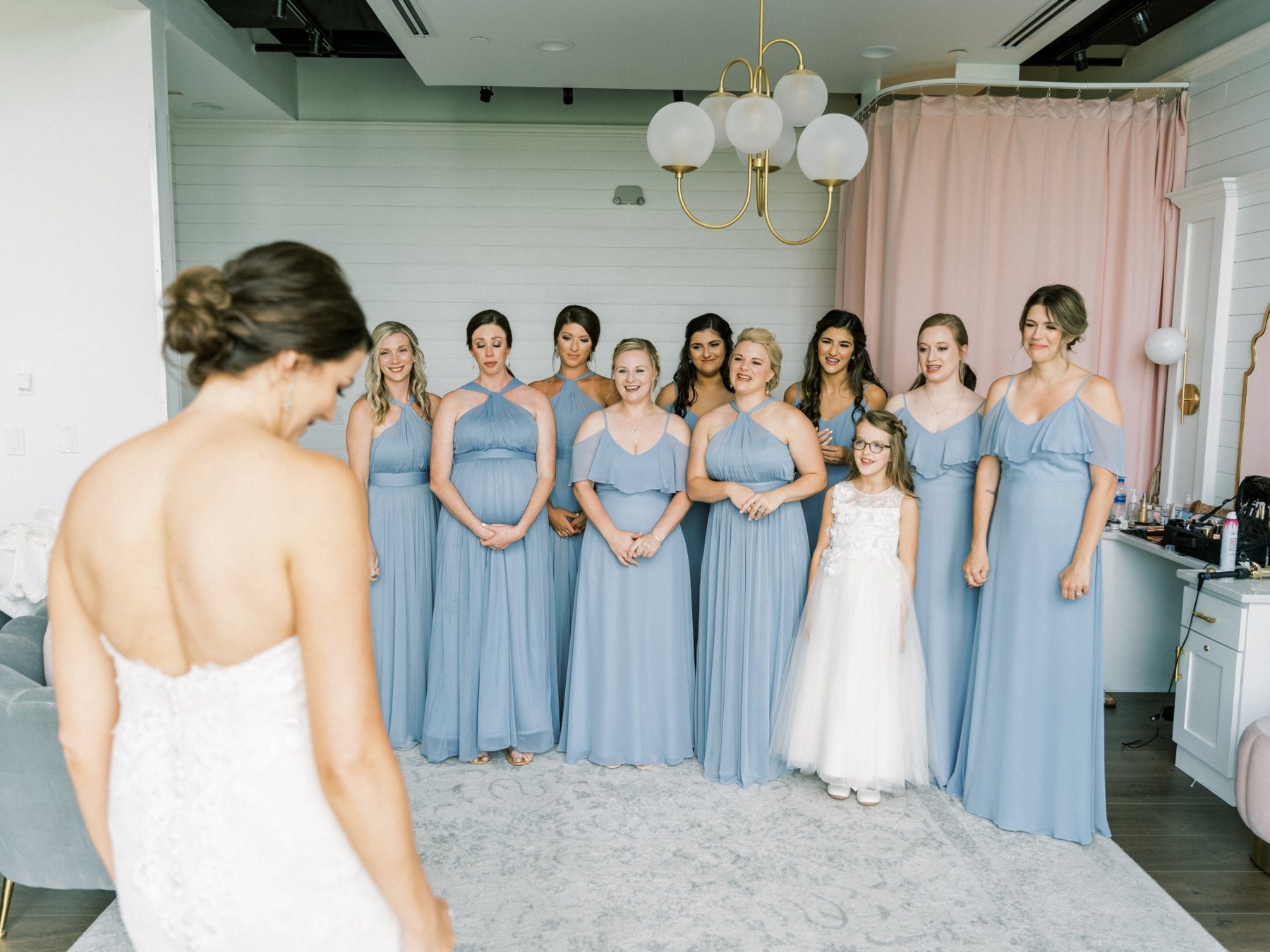Bride and Bridesmaids first look