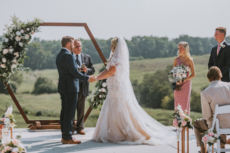 Rustic wedding at Beau Chavel outdoor ceremony