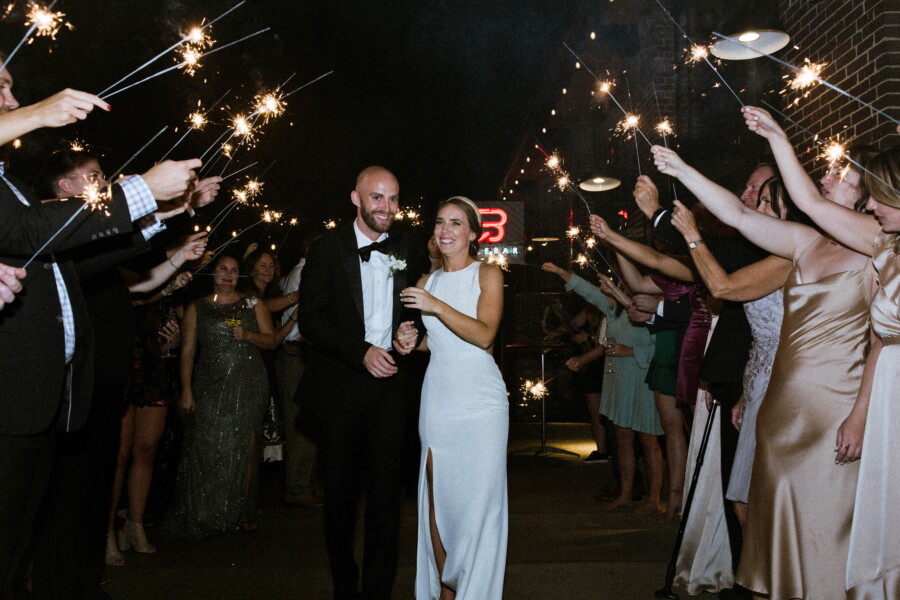 Tennessee wedding sparkler exit at Ozari