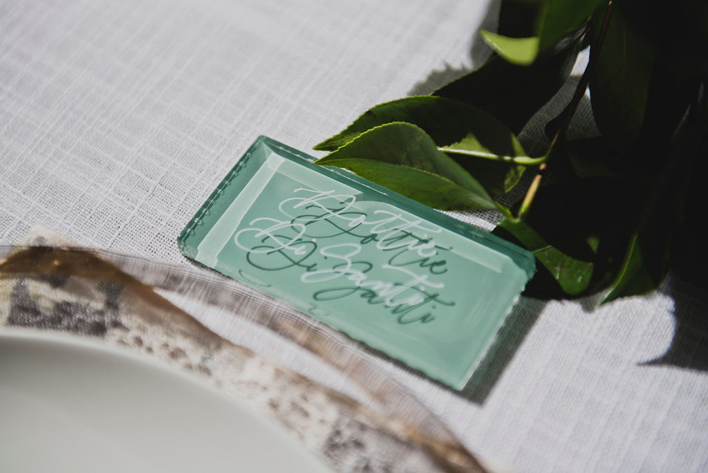 Mint green wedding escort cards