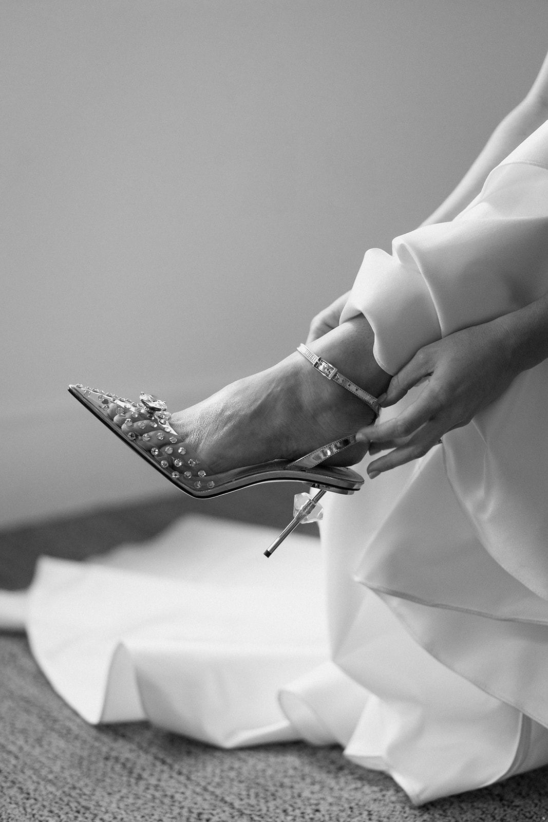 Embellished wedding shoes with pointed toes