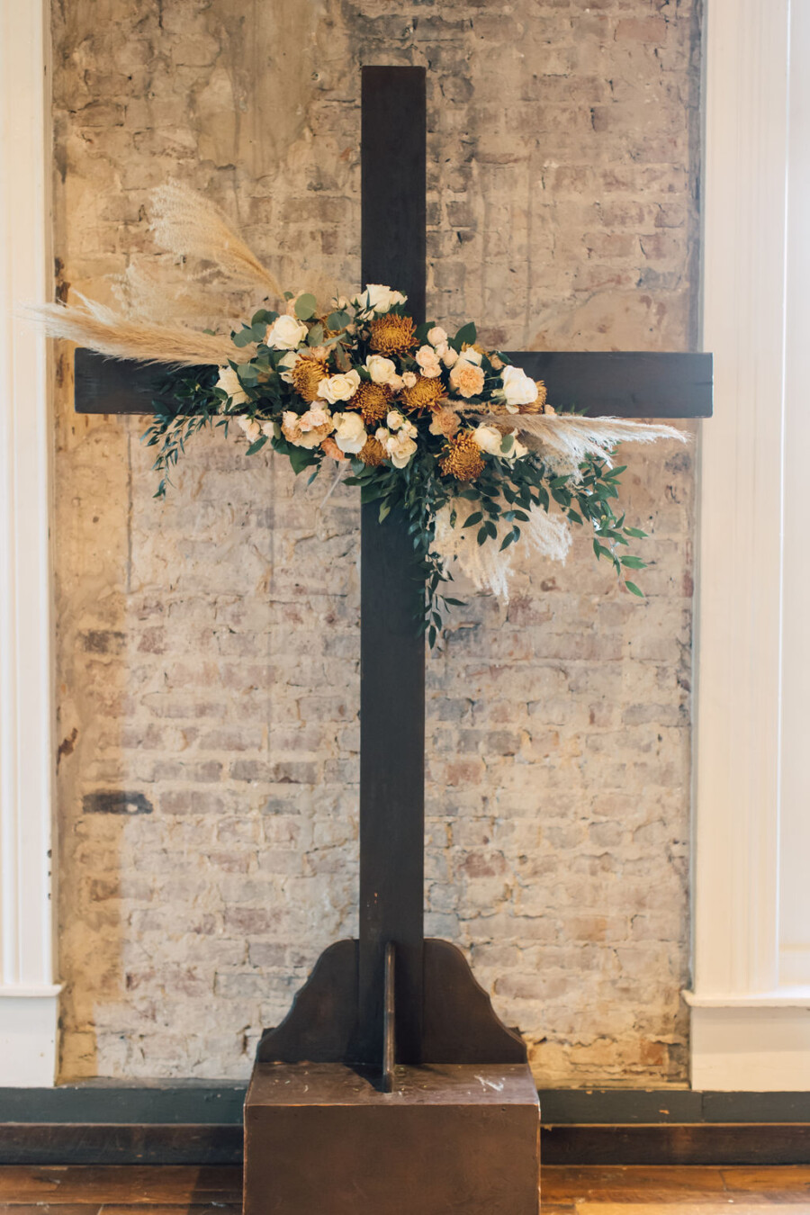 Wedding cross with flowers
