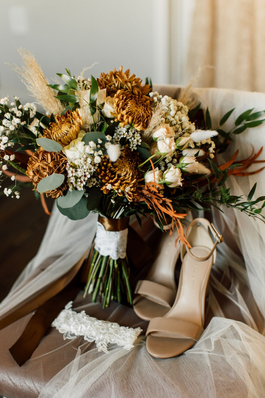 Marigold wedding bouquet