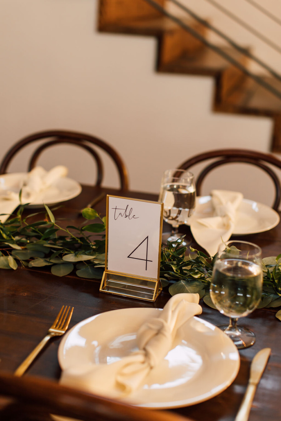 Gold framed wedding table numbers