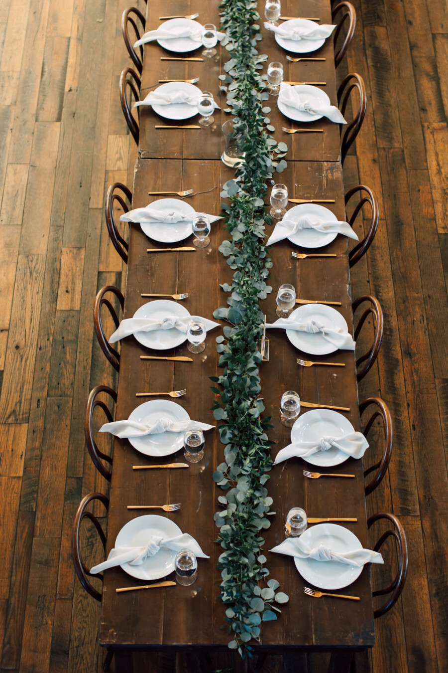 Family style wedding table decor