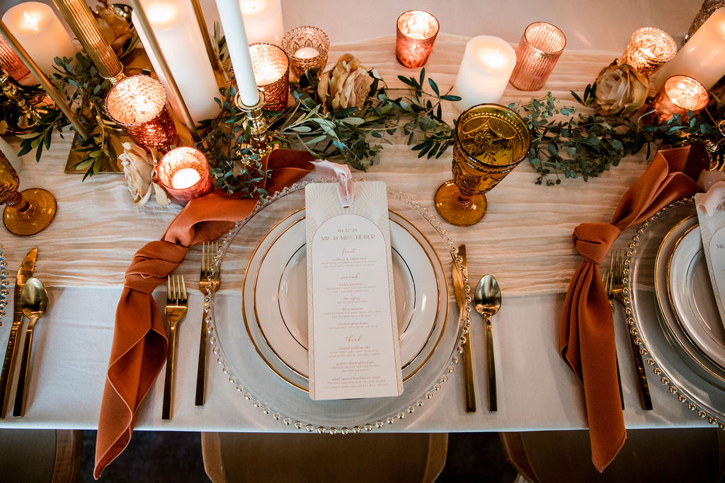 Bohemian wedding table setting