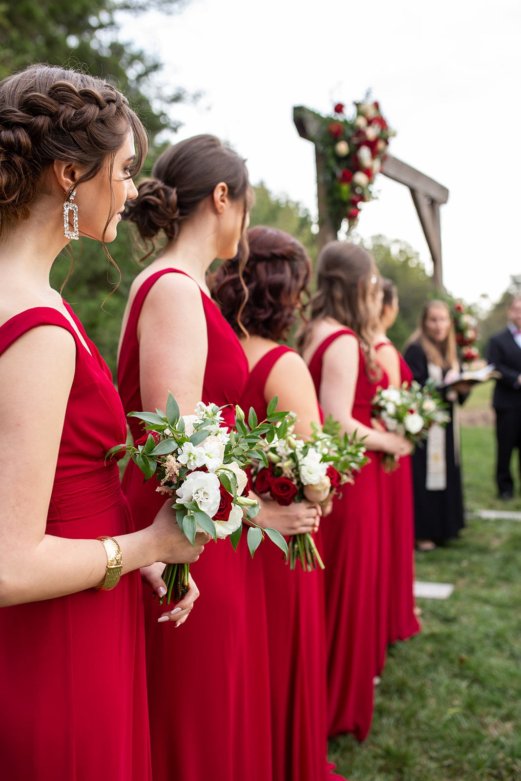 Red bridesmaids dresses