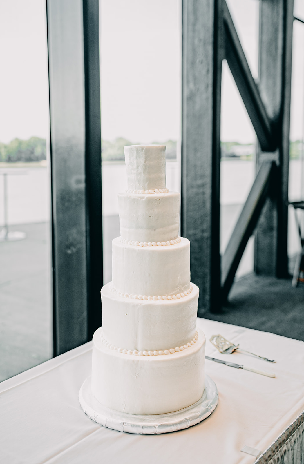Five Tier White Wedding Cake