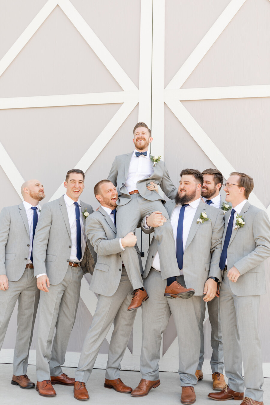 Gray and blue wedding suits from The Black Tux