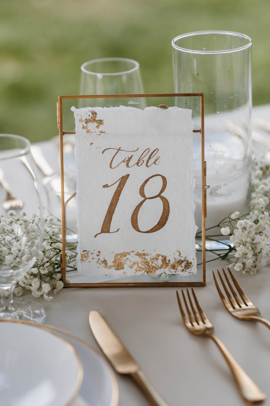 Gold Framed Wedding Table Numbers
