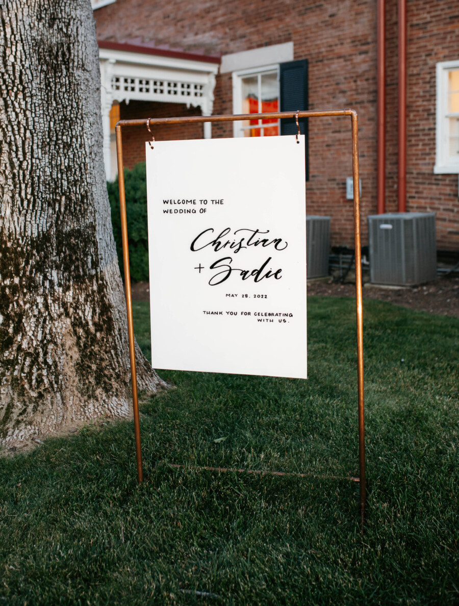 Black and White Wedding Sign