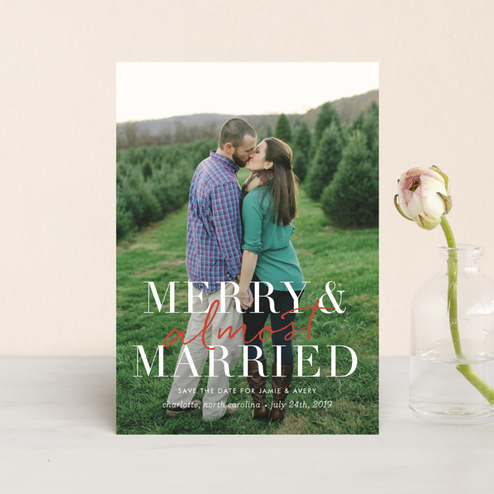 Minted Holiday Card Merry and Almost Married