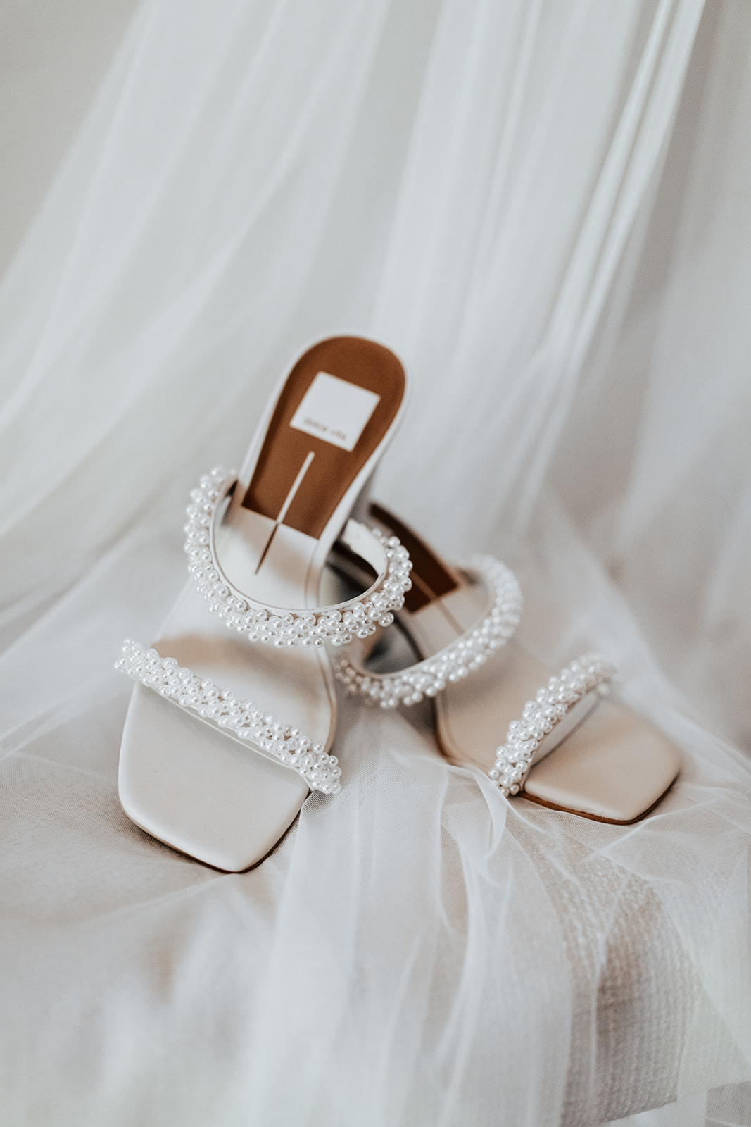 Embellished open toed wedding shoes