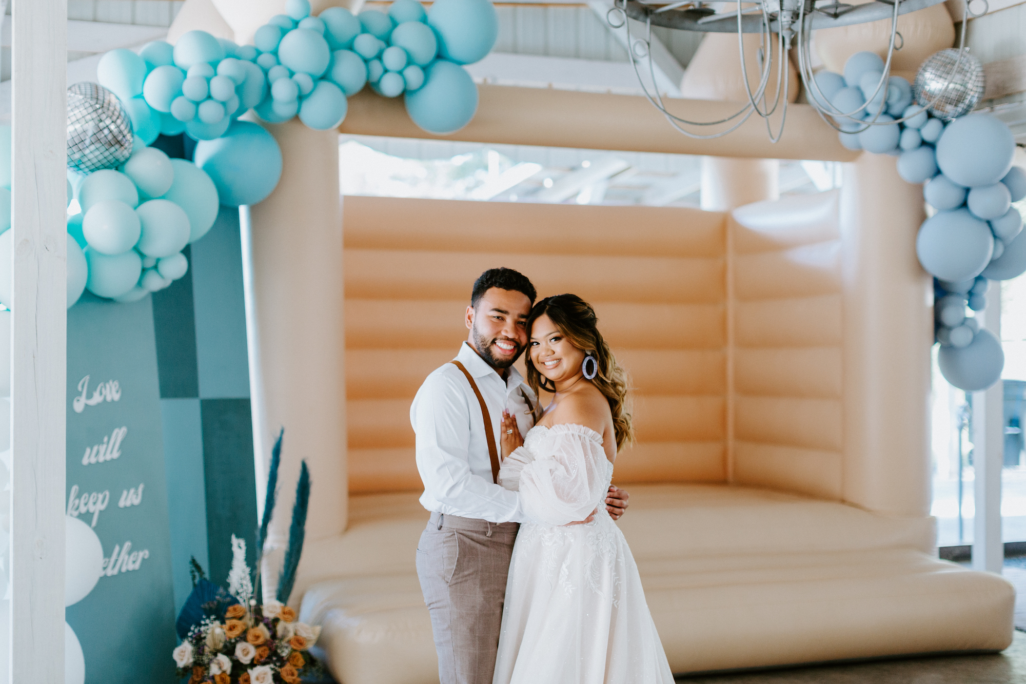 This Summer Wedding Inspiration Includes Disco Balls, Balloons, and a Bounce House