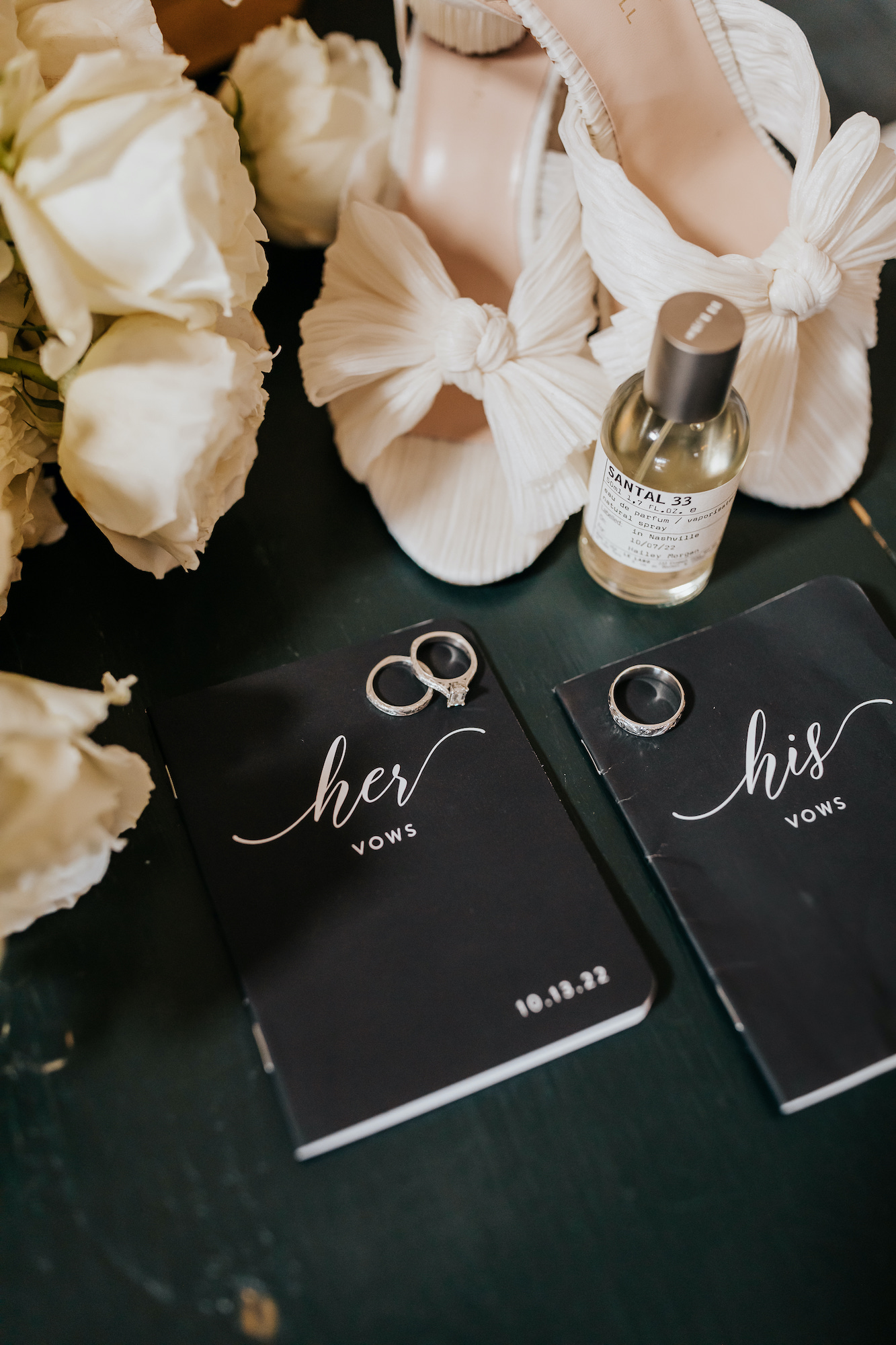 Black and White His and Her Wedding Vow Books