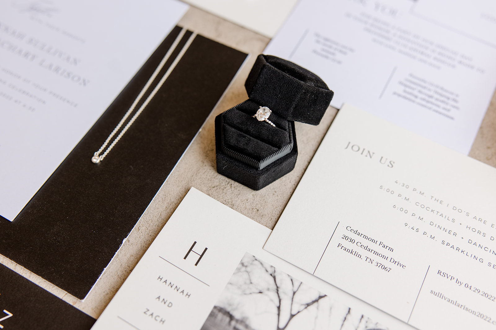 Black Velvet Wedding Ring Box